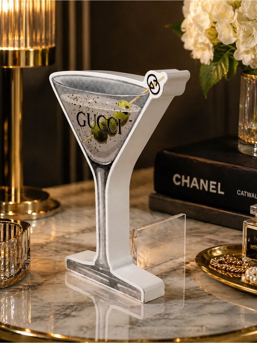 GUCCI LUXURY 3D WOOD MARTINI HOME DECOR